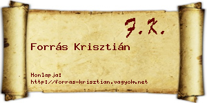 Forrás Krisztián névjegykártya