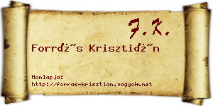 Forrás Krisztián névjegykártya